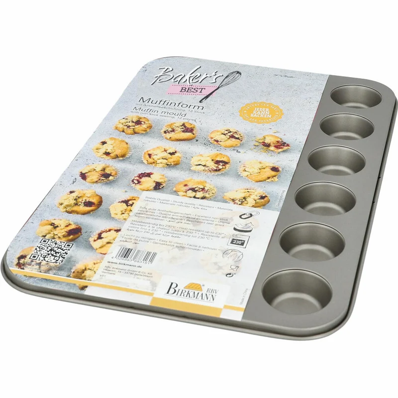 Birkmann Bakers Best Mini-Muffinform, für 24 Stück, Backform, Muffinblech, Backblech, Karbonstahl, 38.5 x 26 cm, 886179