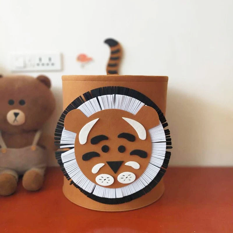 Safari Animals Collapsible Kids Toy Laundry Organizer Basket