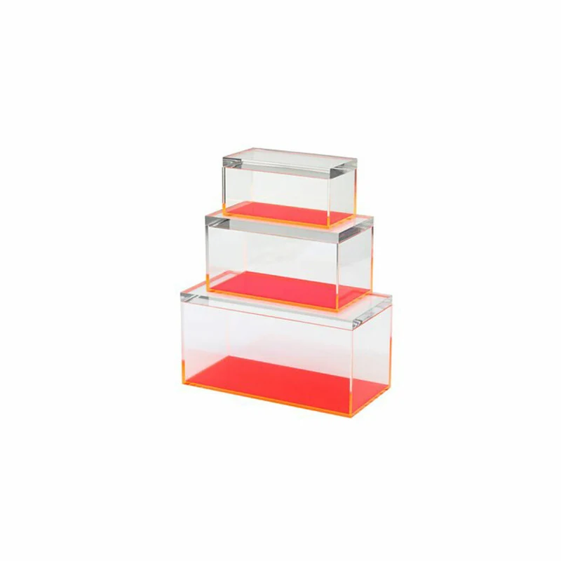 Gift Company Box Tokio, 3-tlg., mit Deckel, Aufbewahrungsbox, Acryl, Orange, 1236101013