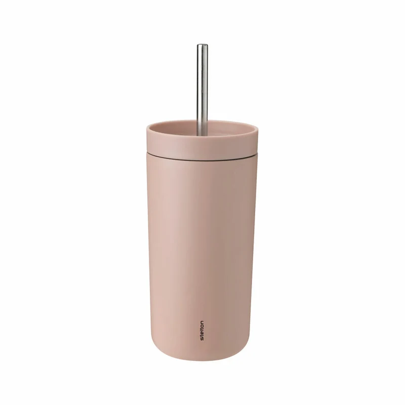 Stelton Thermobecher To Go Sip mit Strohhalm, Stahl, Kunststoff, Heather, 400 ml, 686-50