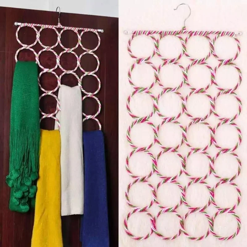 24-Ring Steel Foldable Scarf Shawl Clothes Hanger