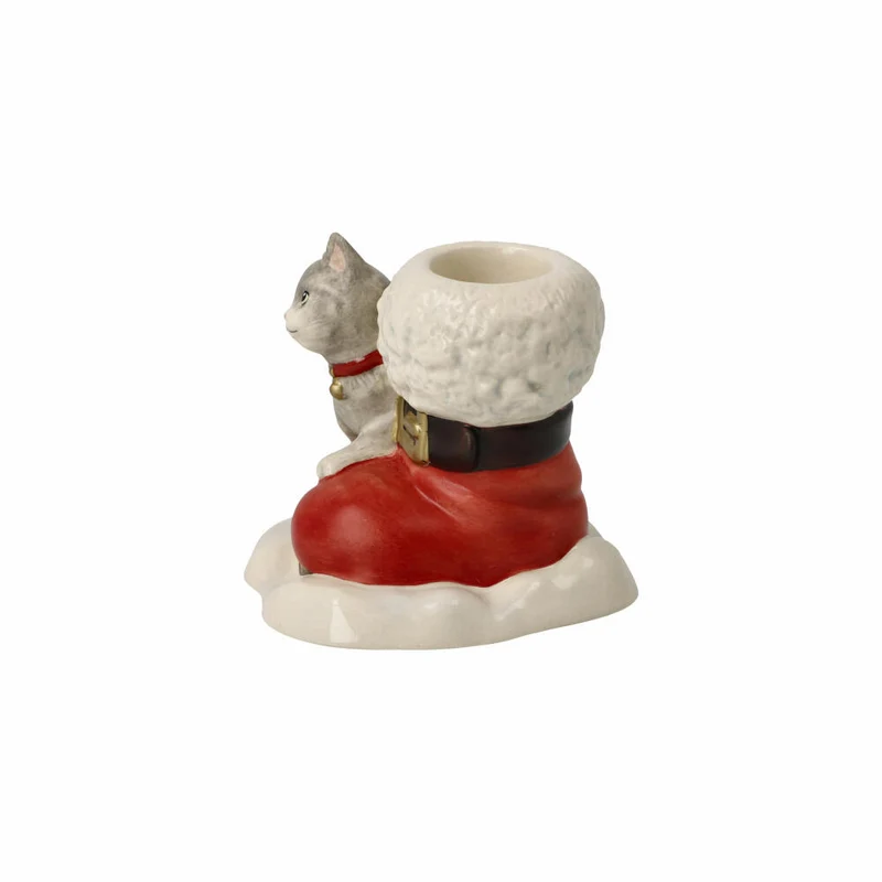 Goebel Kerzenhalter Lass uns kuscheln, Weihnachtsdeko, Steingut, Bunt, 7 cm, 66704501