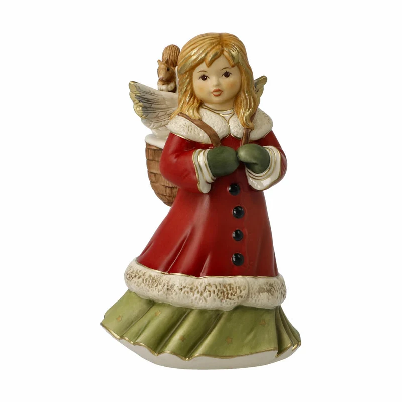 Goebel Engel Waldspaziergang mit Musikwerk, Dekofigur, Steingut, Bunt, 15 cm, 66704601