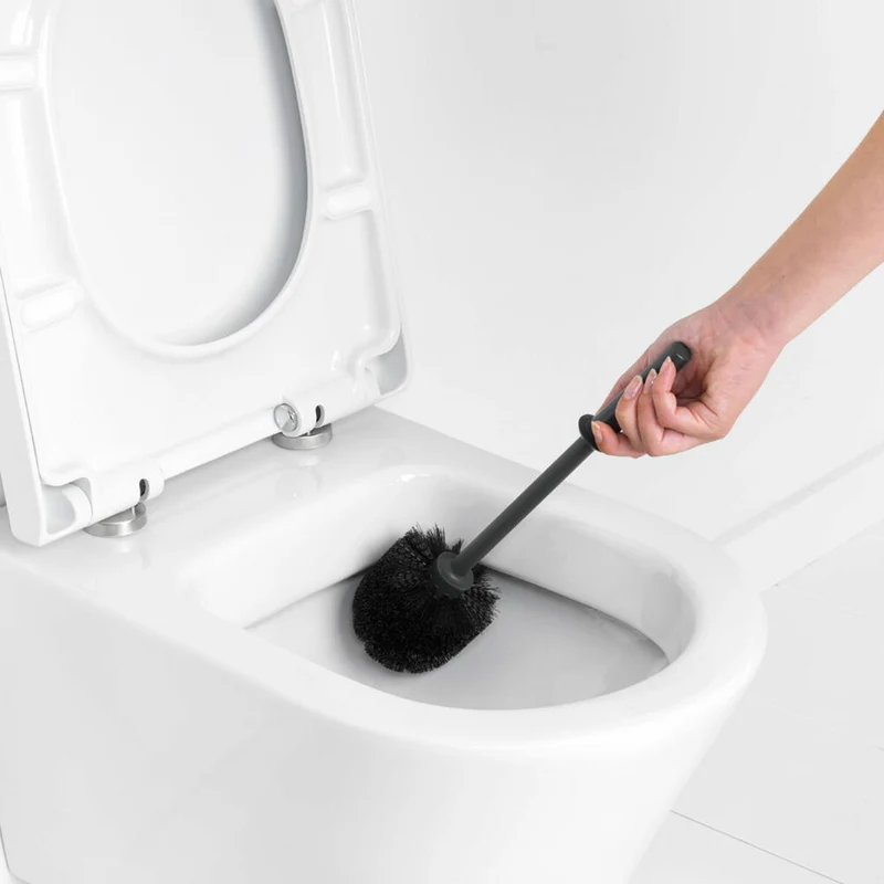 Brabantia Toilettenbürste und Halter ReNew, Toilettenbürstengarnitur, WC-Garnitur, Matt Black, 108587