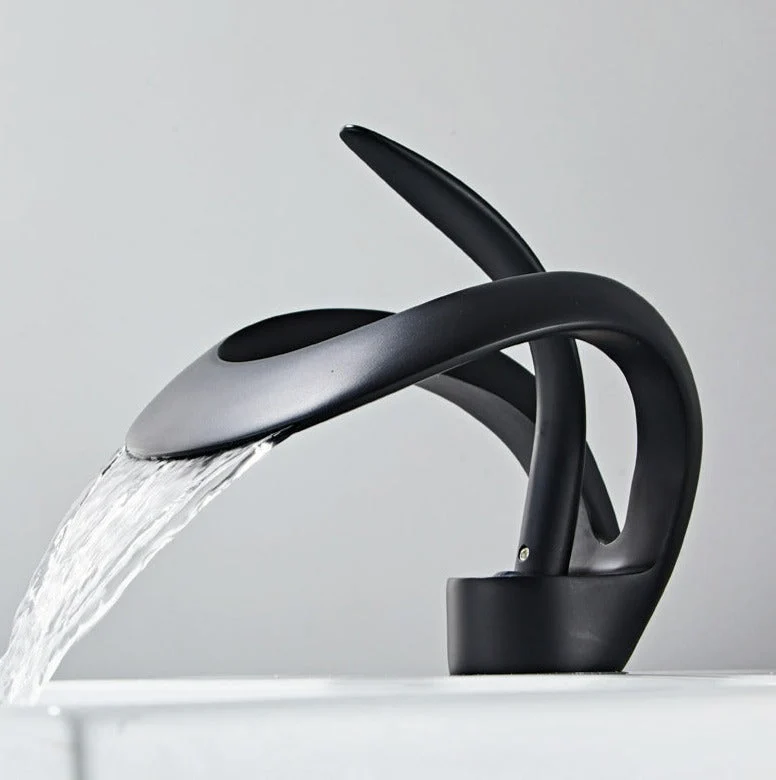 Robinet Cascade Luxe - Laiton Doré Brossé - Salle de Bain