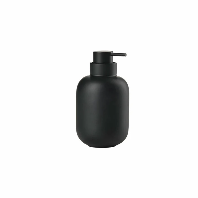 Zone Denmark Seifenspender Sensu Black, Steinzeug, ABS, Schwarz, 300 ml, 34924