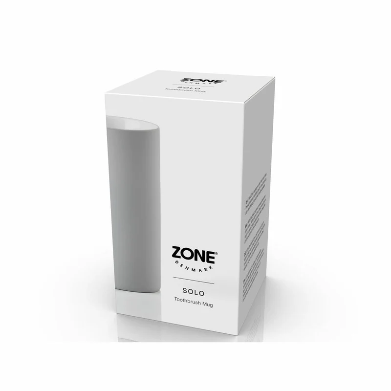 Zone Denmark Zahnbürstenbecher Solo Soft Grey, Zahnbürstenhalter, Porzellan, Grau, 34776