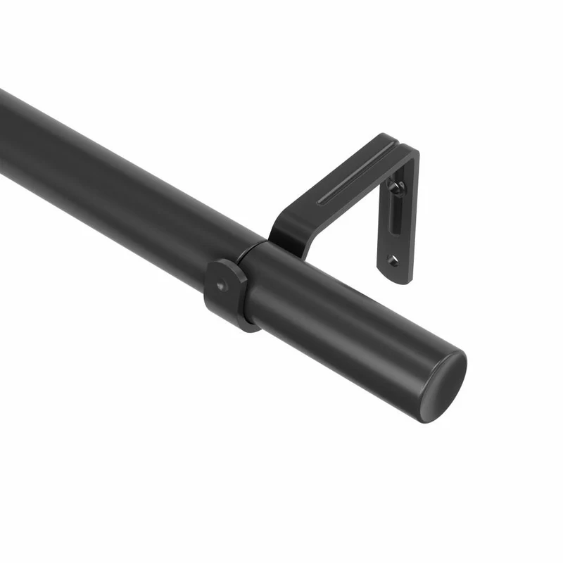 Umbra Vorhangstange Zen ausziehbar, Gardinenstange, Stahl, Schwarz, 81 - 163 cm, 1022628-038