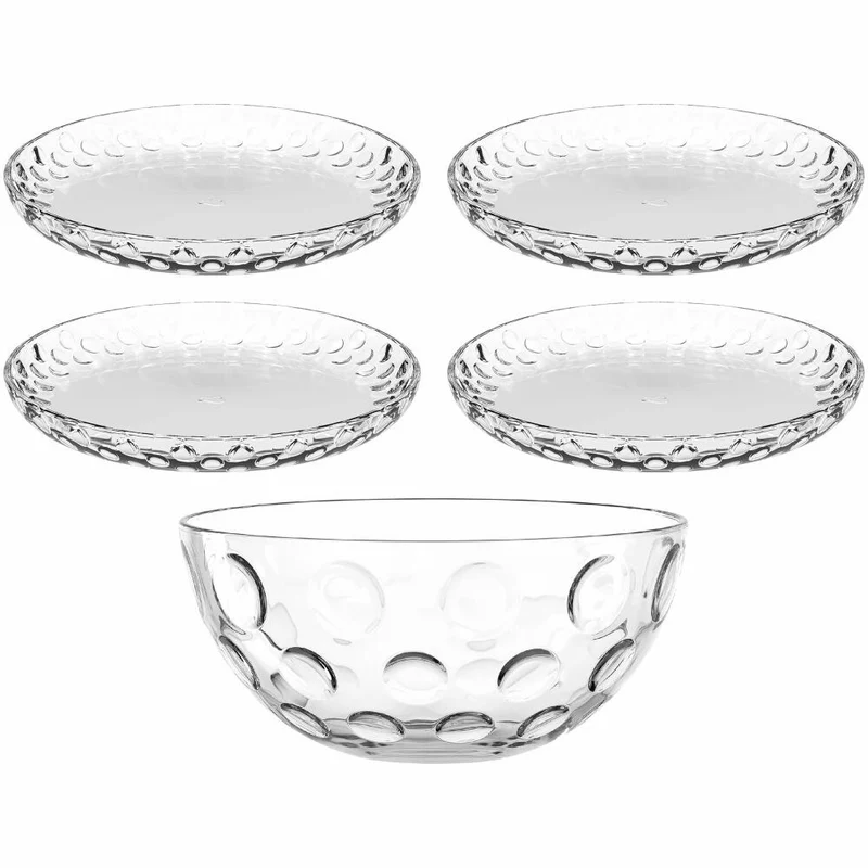 Leonardo Schale / Teller CUCINA OPTIC, 5-tlg., Schüssel, Dessertteller, Glas, 066356