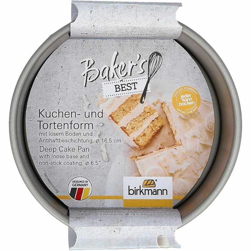 Birkmann Bakers Best Kuchen- und Tortenform, Kuchenform, Backform, Karbonstahl, Ø 16.5 cm, 886438