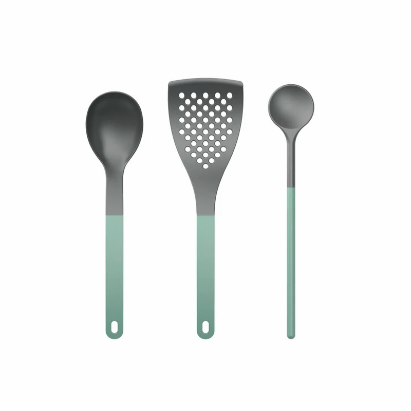 Rosti Küchenhelfer-Set New Optima Nordic Green 3-tlg., Kochlöffel, Pfannenwender, Nylon, Grün, 34591