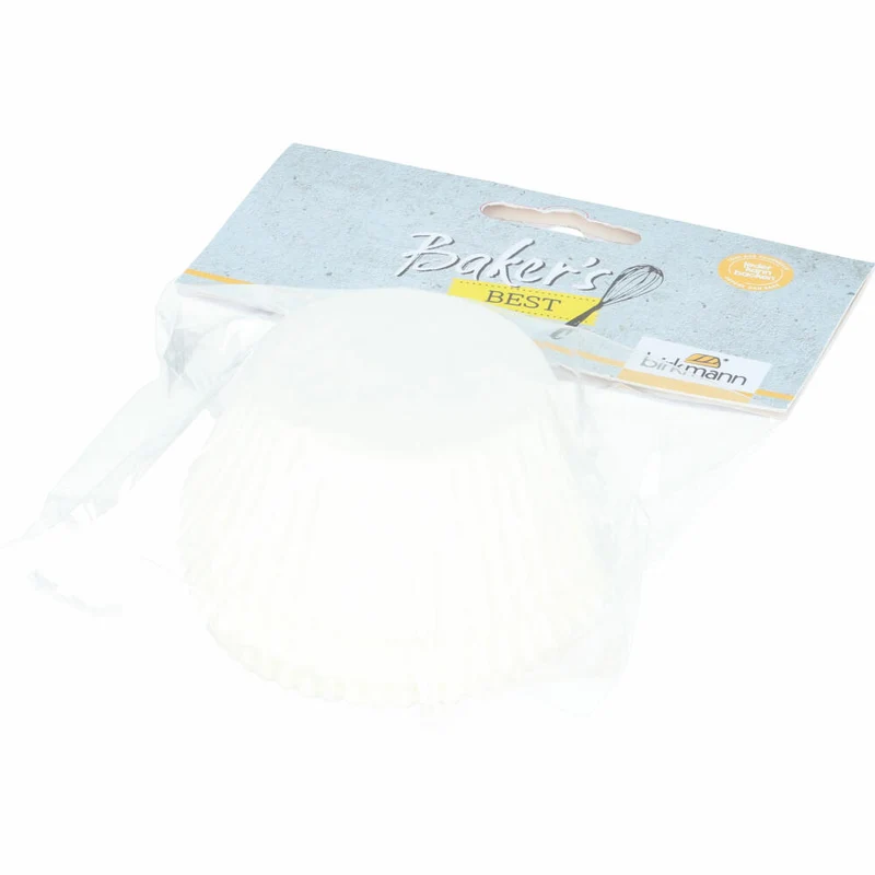 Birkmann Bakers Best Papierbackförmchen, 75 Stück, Muffinbackförmchen, Backförmchen, Papier, Weiß, Ø 7 cm, 424685