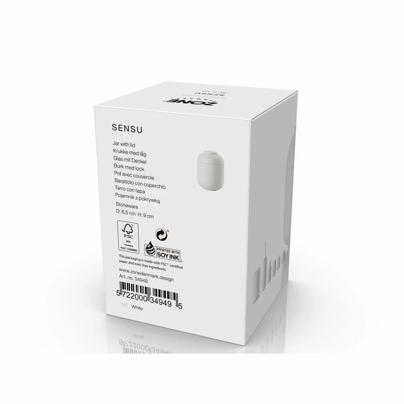 Zone Denmark Aufbewahrungsdose Sensu White, Steinzeug, Weiß, 6.5 x 9 cm, 34949