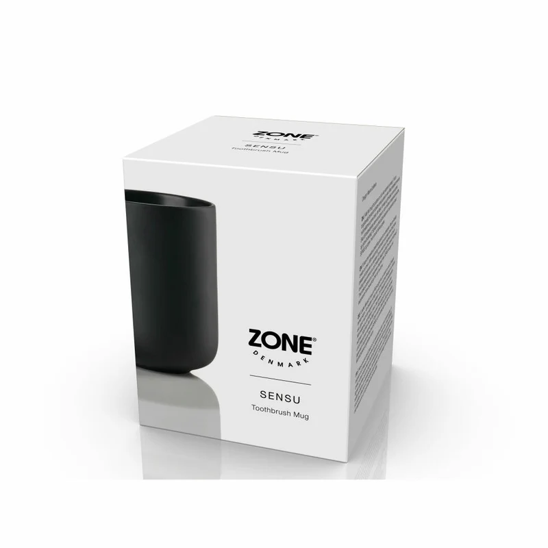 Zone Denmark Zahnbürstenbecher Sensu Black, Zahnbürstenhalter, Steinzeug, Schwarz, 34927