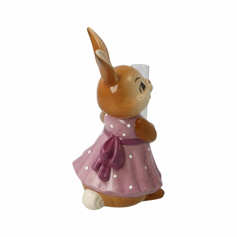 Goebel Figur Hasenmädchen mit Vase - Lass Blumen sprechen, Ostern, Steingut, Bunt, 14.5 cm, 66846151