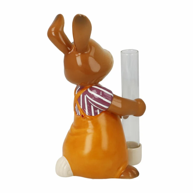 Goebel Figur Hase mit Vase Blütentraum, Ostern, Steingut, Bunt, 14.5 cm, 66846161