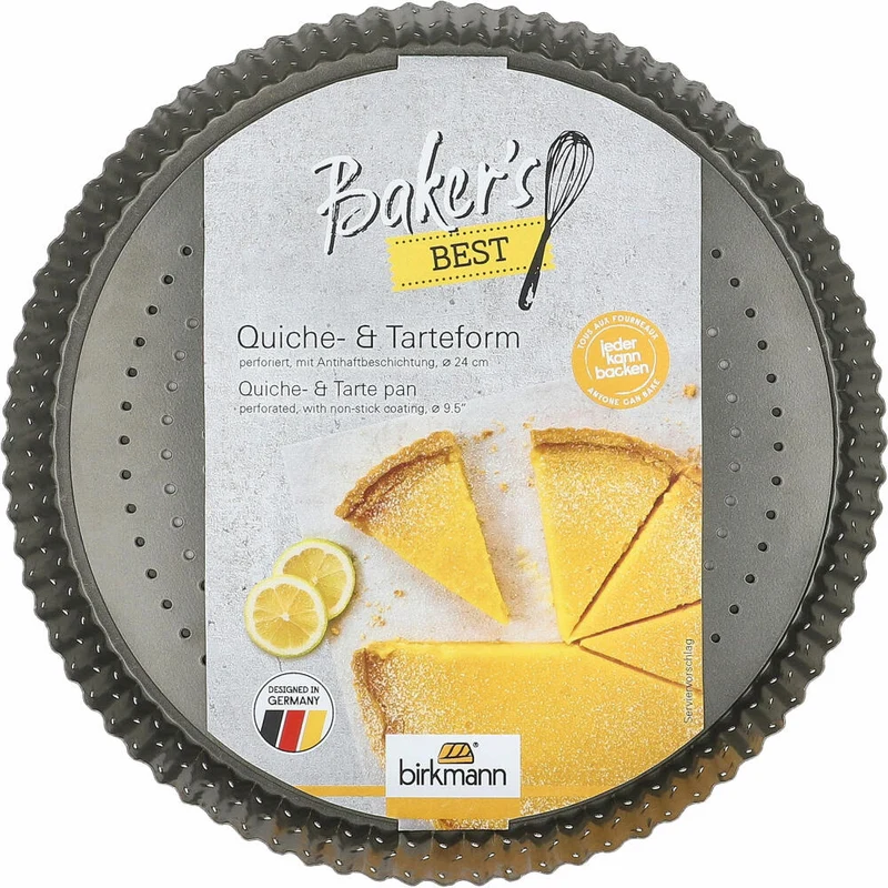 Birkmann Bakers Best Quiche- & Tarteform, mit losem Boden, Quicheform, Backform, Karbonstahl, Ø 24 cm, 886575