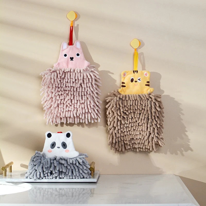 Quick Water Absorber Bear Plush Hand Towel