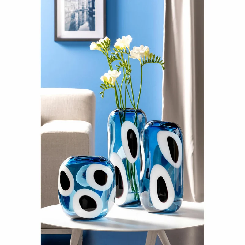 Leonardo Vase Occhi Blu, Blumenvase, Dekovase, Glasvase, Glas, H 32.5 cm, 047510