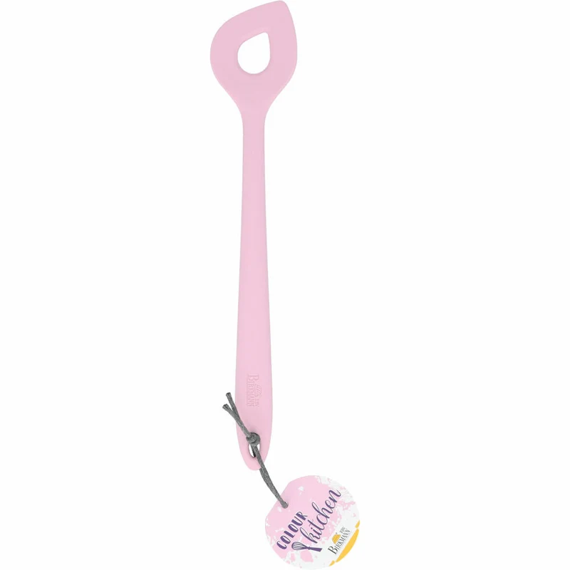Birkmann Colour Kitchen Rührlöffel, Kochlöffel, Silikon mit Metallkern, Rosa, 29.5 cm, 422261