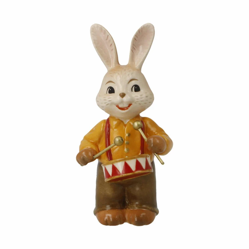 Goebel Figur Hase Herziger Trommler, Osterhase, Steingut, Bunt, 8 cm, 66845971
