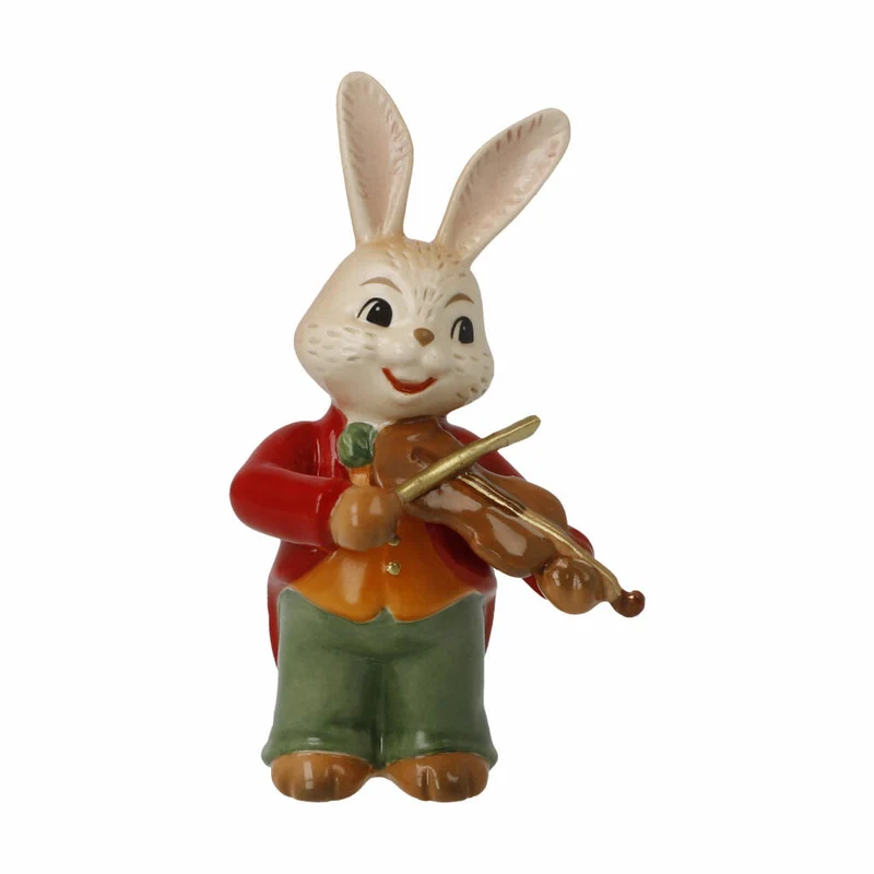 Goebel Figur Hase Kleiner Violinist, Osterhase, Steingut, Bunt, 8 cm, 66845981