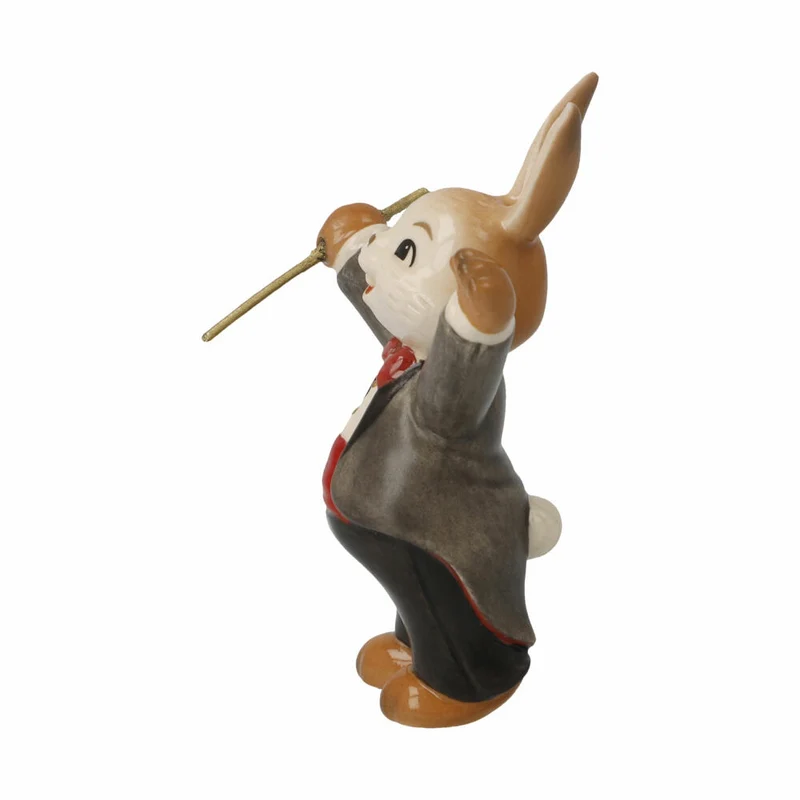 Goebel Figur Hase Genial Dirigent, Osterhase, Steingut, Bunt, 8 cm, 66845991