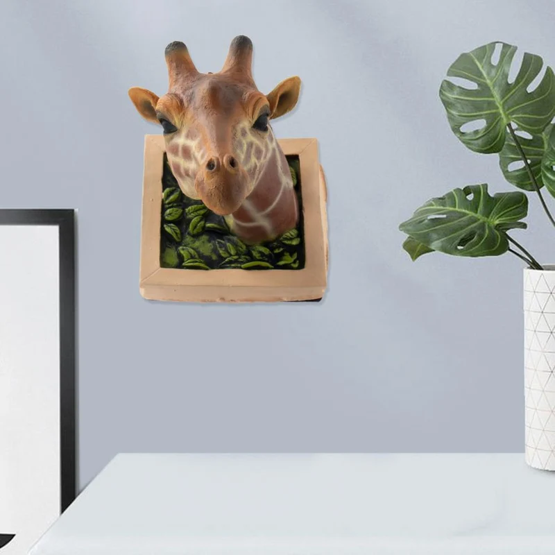 3D Wall Mounted Giraffe Sculpture Home Decor