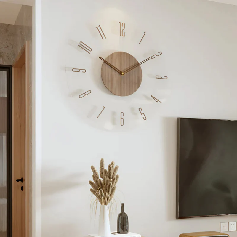 Horloge Murale Nock - Acrylique et Bois, Design Silencieux