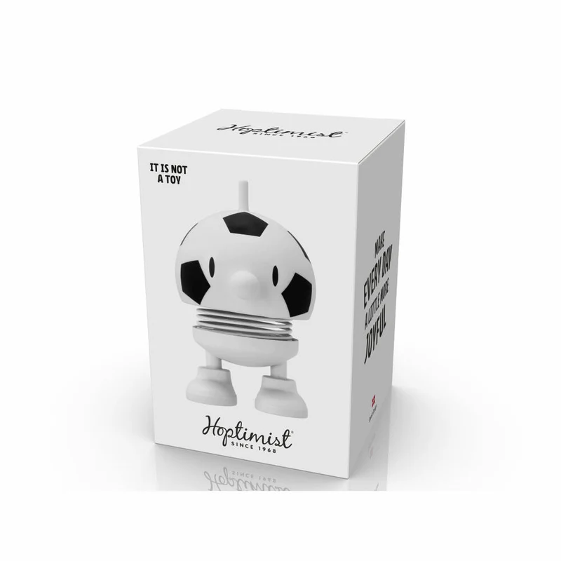 Hoptimist Dekofigur Football Bumble S White, ABS-Kunststoff, Stahl, Weiß, 7.6 cm, 35672
