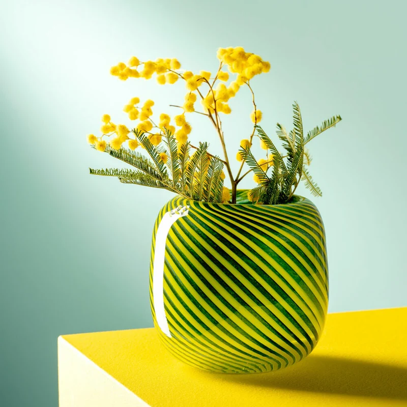Leonardo Vase Filo Colori, Blumenvase, Dekovase, Tischvase, Glasvase, Glas, Grün, H 9.5 cm, 047512
