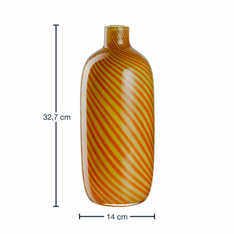 Leonardo Vase Filo Colori, Blumenvase, Dekovase, Tischvase, Glasvase, Glas, Gelb, H 32 cm, 047516