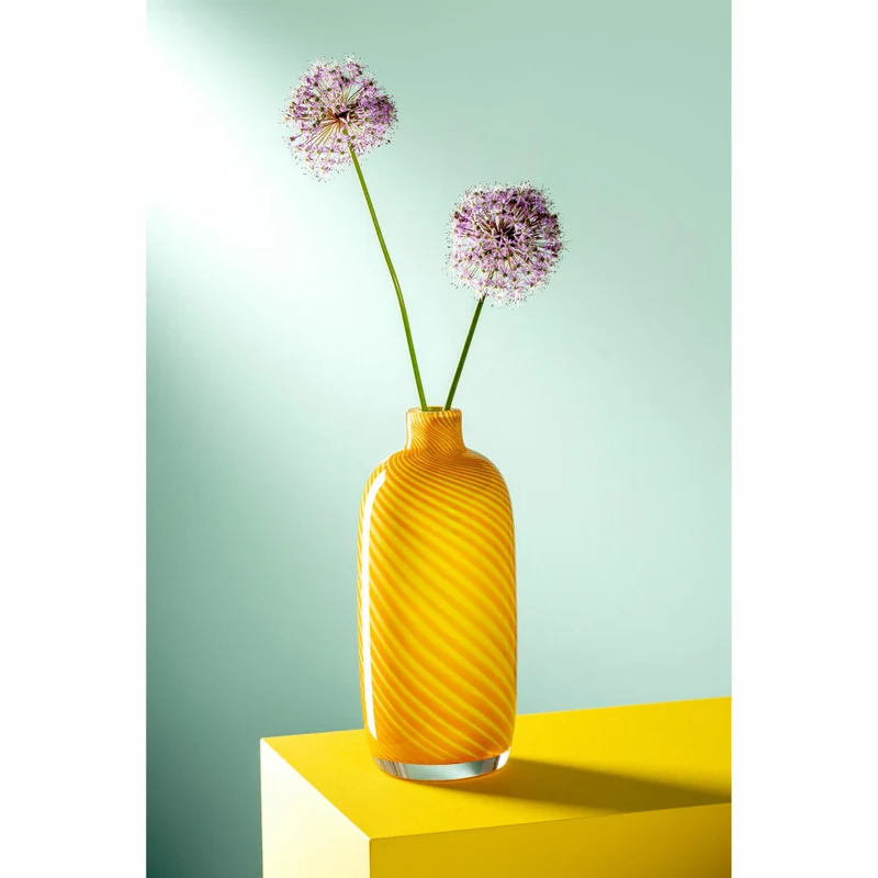 Leonardo Vase Filo Colori, Blumenvase, Dekovase, Tischvase, Glasvase, Glas, Gelb, H 32 cm, 047516