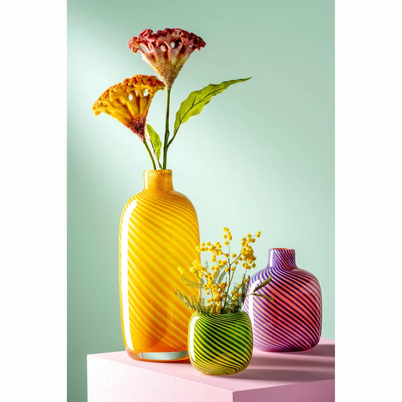 Leonardo Vase Filo Colori, Blumenvase, Dekovase, Tischvase, Glasvase, Glas, Gelb, H 32 cm, 047516
