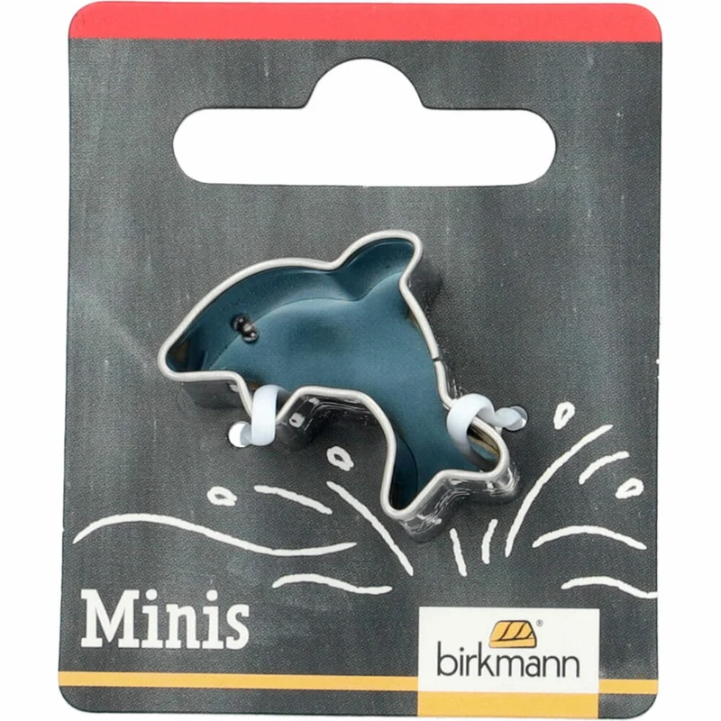 Birkmann Mini-Ausstechform Delfin, Ausstecher, Plätzchenform, Keks, Plätzchen, Edelstahl, 2.8 cm, 152694