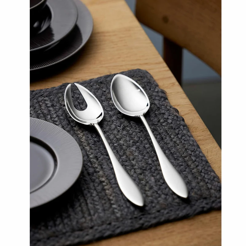 Gense Salatbesteck Indra 2-tlg., Salatlöffel, Salatgabel, 18/8 Edelstahl, 27.6 cm, 20581