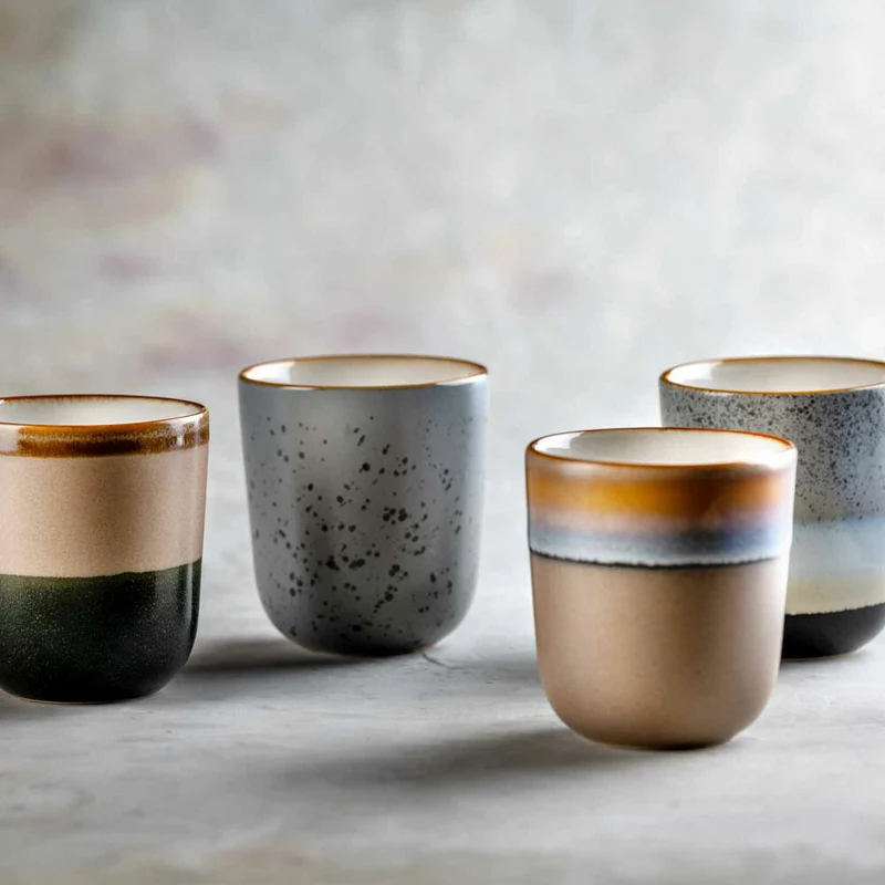 Leonardo Keramikbecher Roma, 4er Set, Kaffeebecher, Teebecher, Tasse, Keramik, 330ml, 025441