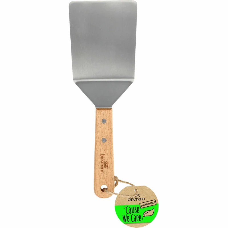 Birkmann Cause We Care Blech-Winkelpalette, Kuchenpalette, Backzubehör, Edelstahl / Buchenholz, 26 cm, 889156