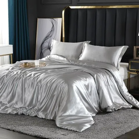 Ensemble Literie Satin Luxe - 4 pièces - Soie/Satin