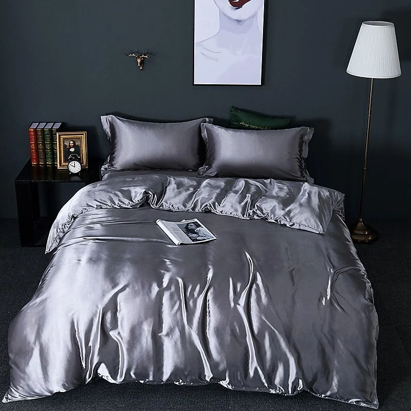 Ensemble Literie Satin Luxe - 4 pièces - Soie/Satin