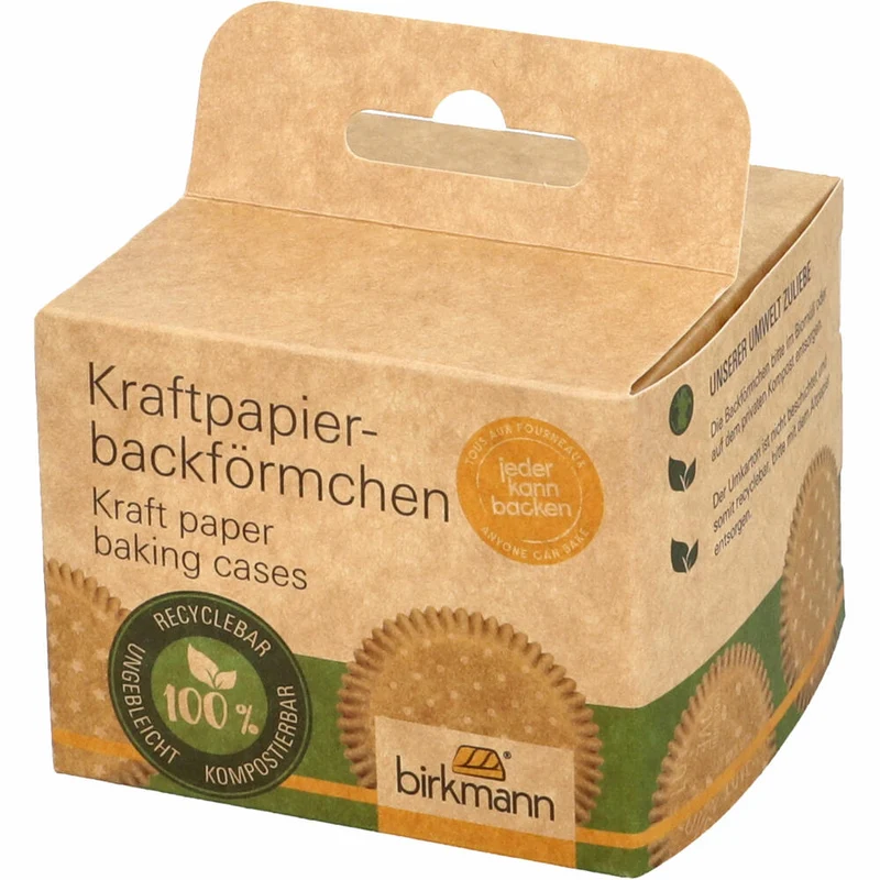 Birkmann Kraftpapierbackförmchen Ganzjahr, 75 Stück, Muffinbackförmchen, Papierbackförmchen, Papier, Ø 7 cm, 444942