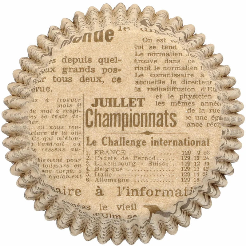 Birkmann Kraftpapierbackförmchen Zeitung, 75 Stück, Muffinbackförmchen, Papierbackförmchen, Papier, Ø 7 cm, 444966