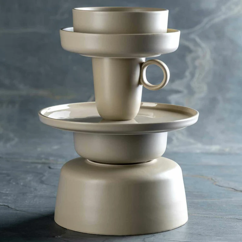 Leonardo Keramikteller Tief ROMA, Teller, Speiseteller, Pastateller, Keramik, Beige, 20 cm, 026363