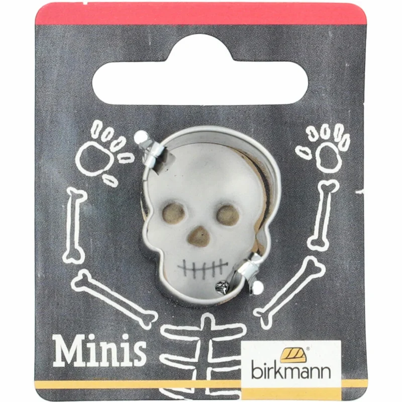 Birkmann Mini-Ausstechform Totenkopf, Ausstecher, Plätzchenform, Keks, Plätzchen, Edelstahl, 2.5 cm, 152809