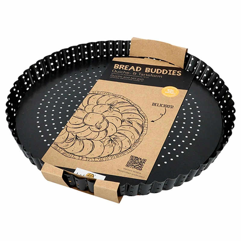 Birkmann Bread Buddies Quiche- & Tarteform, Backform, Quicheform, Perforiert, Karbonstahl, Ø 30 cm, 331112