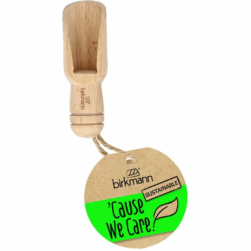 Birkmann Cause We Care Mini- Holzschaufel, Salzschaufel, Zuckerschaufel, Zuckerlöffel, Buchenholz, 8 x 2.5 cm, 889255