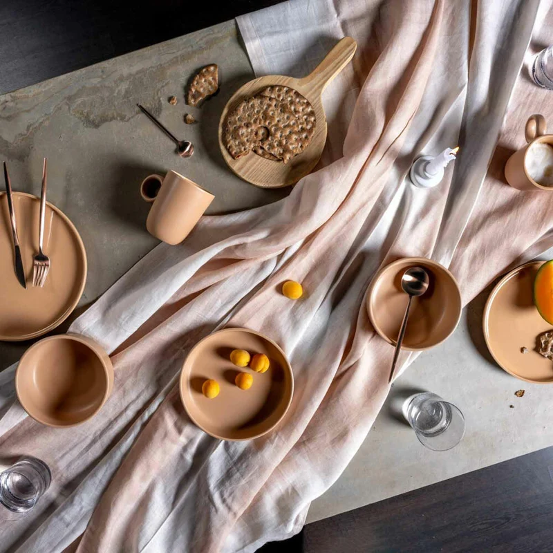 Leonardo Keramikteller ROMA, Teller, Frühstücksteller, Speiseteller, Keramik, Apricot, 22 cm, 027263