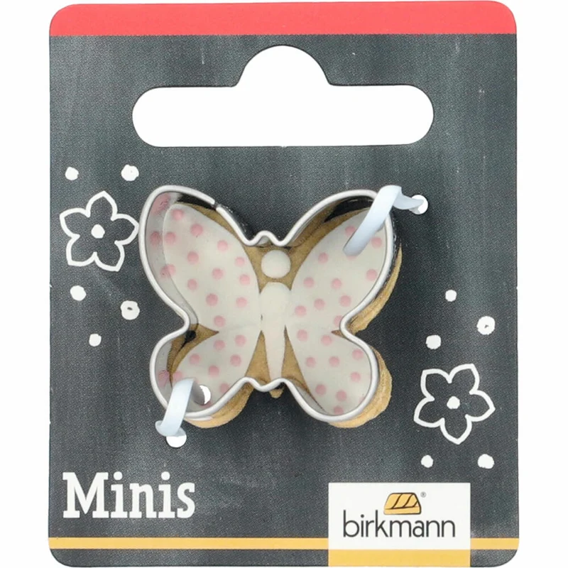 Birkmann Mini-Ausstechform Schmetterling, Ausstecher, Plätzchenform, Keks, Plätzchen, Edelstahl, 2.6 cm, 152885