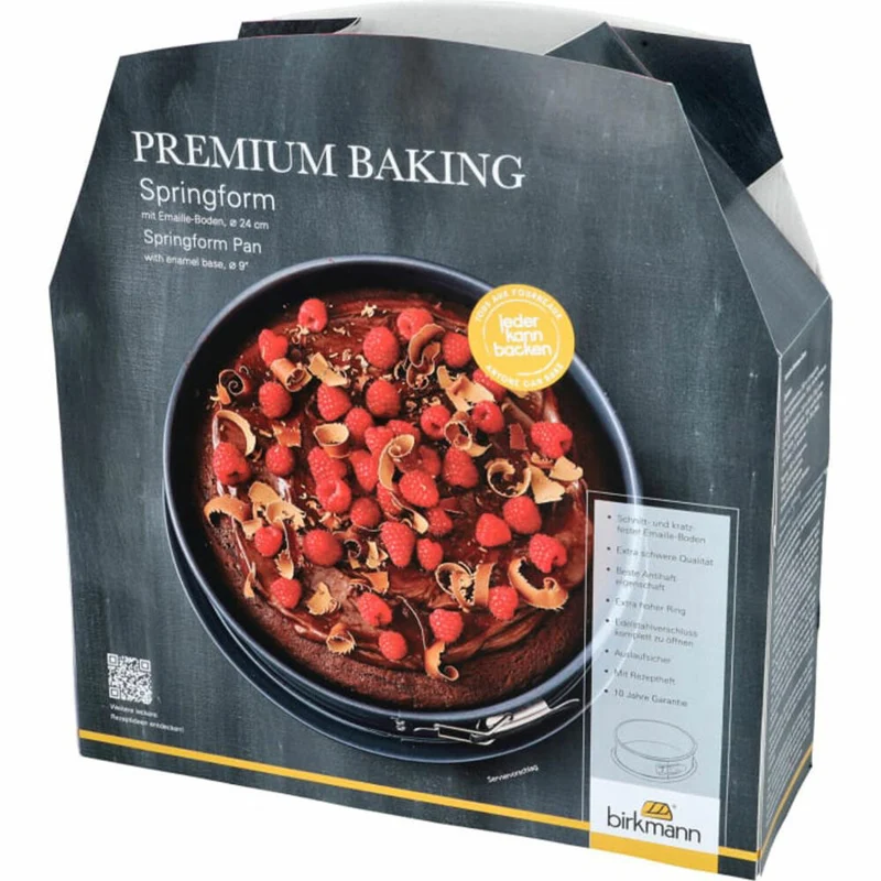 Birkmann Premium Baking Springform mit einem Boden, Kuchenform, Backform, Kuchbackform, Karbonstahl, Ø 24 cm, 882249