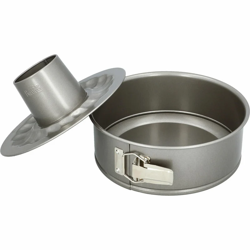 Birkmann Basic Baking Springform mit zwei Böden, Kuchenform, Backform, Kuchbackform, Karbonstahl, Ø 24 cm, 883215
